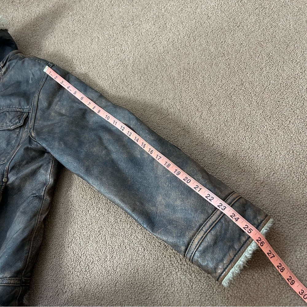 Black Rivet Brown Lined Leather Jacket size Large - Picture 6 of 12